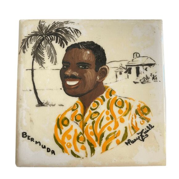 Vintage Mary Zuill Bermuda Art Tile 1916-1971 Hand Painted Original Rare - Picture 1 of 5